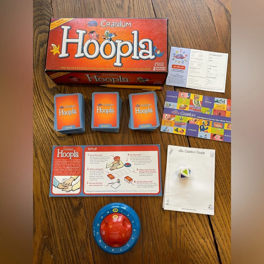 Cranium 2002 Hoopla Card Game with Timer